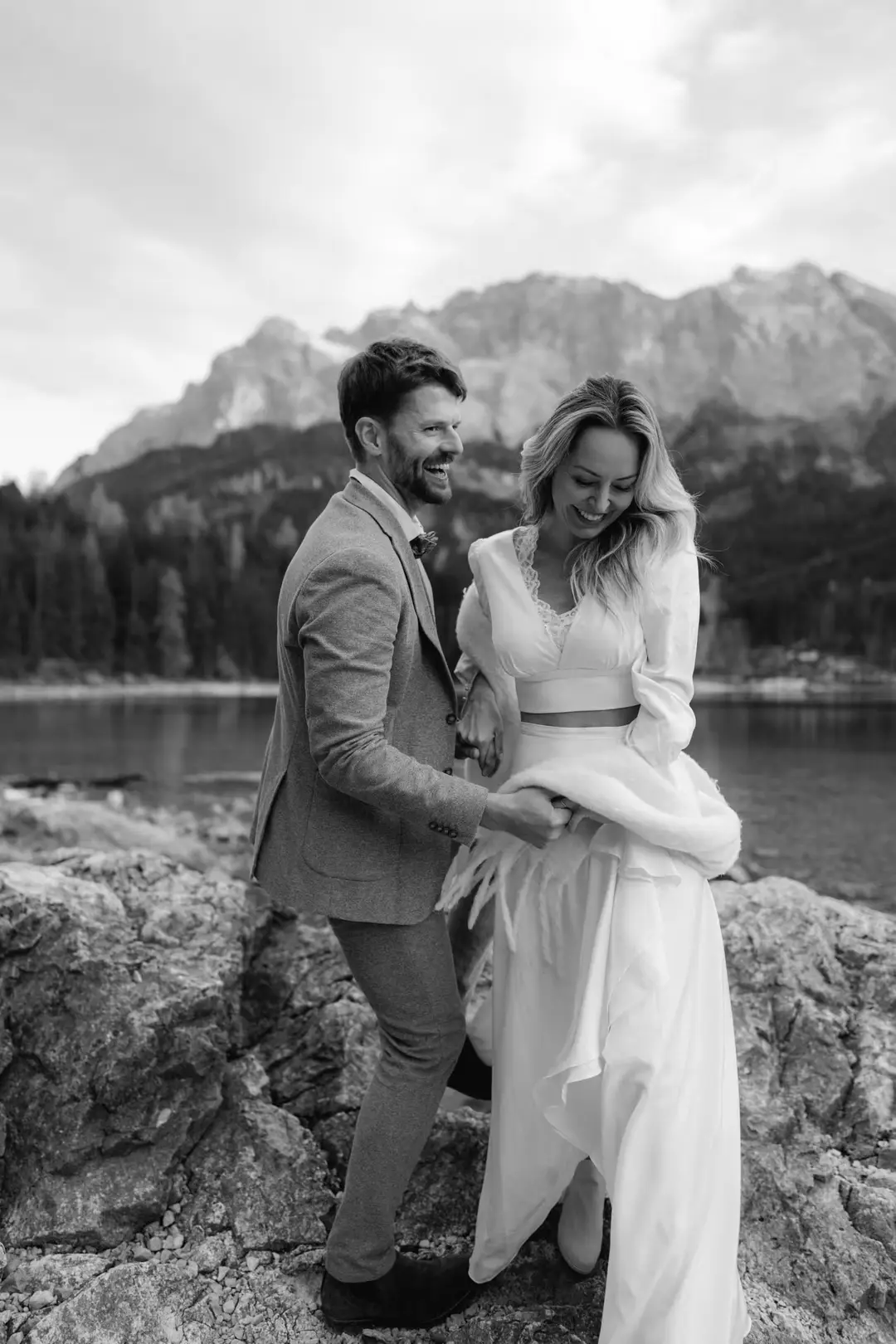 Felipe & Livia am Eibsee vor der Zugspitze